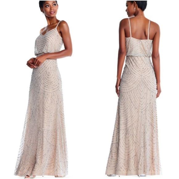 ADRIANNA PAPELL Art deco blouson beaded go… - Picture 1 of 8